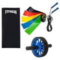 Colchonete Academia Roda Abdominal Elastico Funcional Corda de Pular Treino em Casa Atividade Fisica Musculação