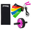 Colchonete Academia Roda Abdominal Elastico Funcional Corda de Pular Treino em Casa Atividade Fisica Musculação