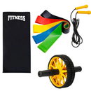 Colchonete Academia Roda Abdominal Elastico Funcional Corda de Pular Treino em Casa Atividade Fisica Musculação