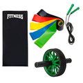 Colchonete Academia Roda Abdominal Elastico Funcional Corda de Pular Treino em Casa Atividade Fisica Musculação