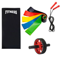 Colchonete Academia Roda Abdominal Elastico Funcional Corda de Pular Treino em Casa Atividade Fisica Musculação